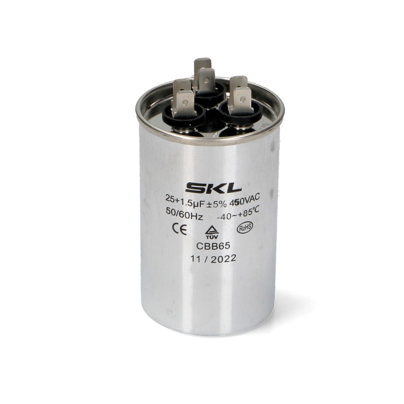 AIR CONDITIONING CAPACITOR 25+1.5µF 450V 50/60Hz