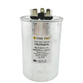 RUN CAPACITOR 45+7.5 MFD 440/370V ROUND
