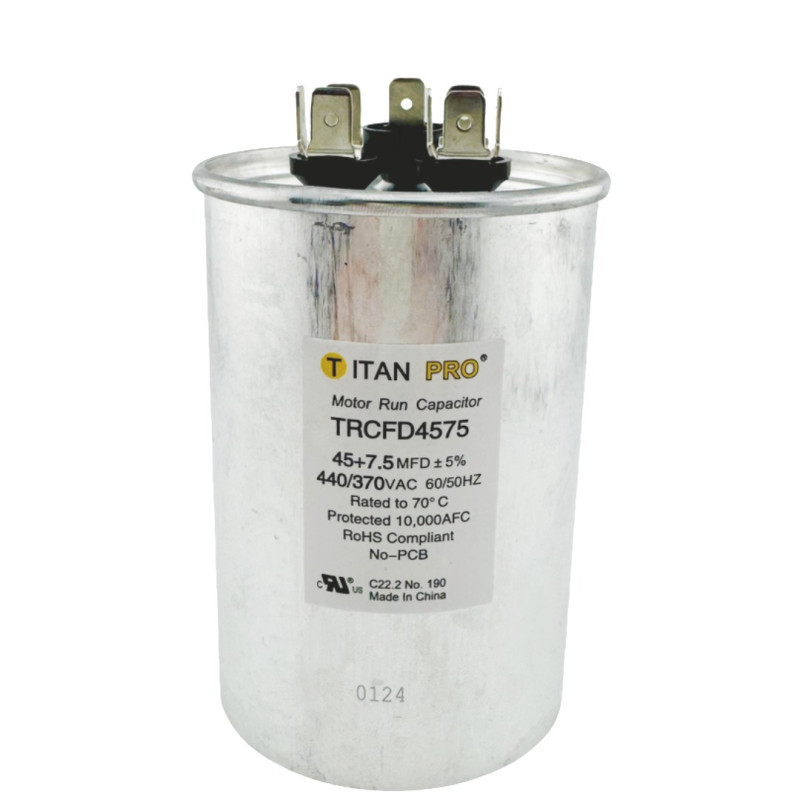 RUN CAPACITOR 45+7.5 MFD 440/370V ROUND