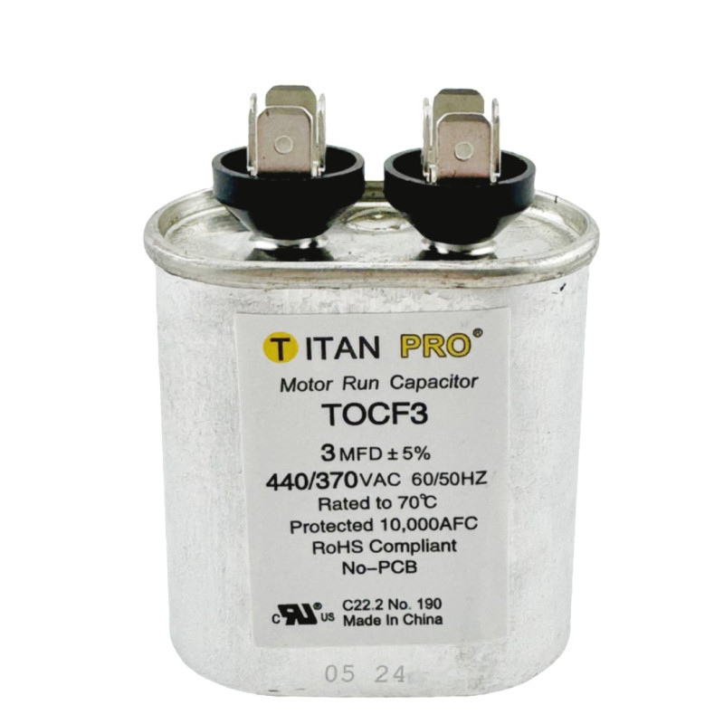 RUN CAPACITOR 3 MFD 440/370V ROUND