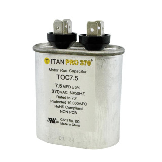 RUN CAPACITOR 7.5 MFD 370 V OVAL