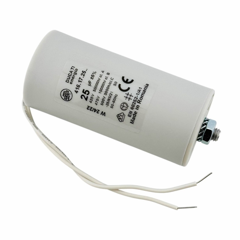 DUCATI CAPACITOR  25µF C/CABLE 500V 50/60Hz