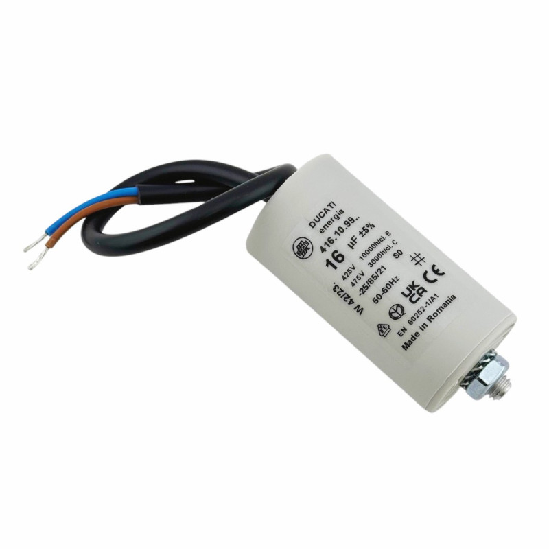 CAPACITOR DUCATI 16 MF WITH CABLE 450V 50/60HZ