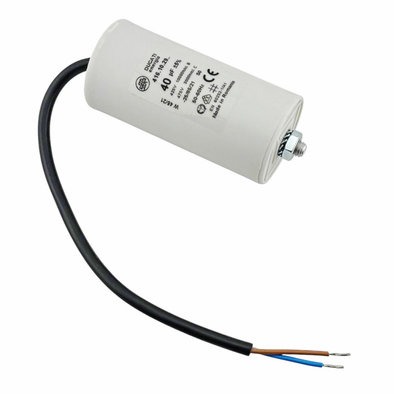 DUCATI CAPACITOR  40µF C/CABLE 450V 50/60Hz