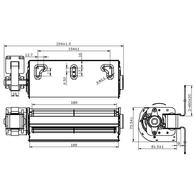 FAN MOTOR 	YGF60-183 120V 60HZ