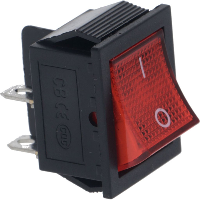 BIPOLAR SWITCH RED 16A 250V