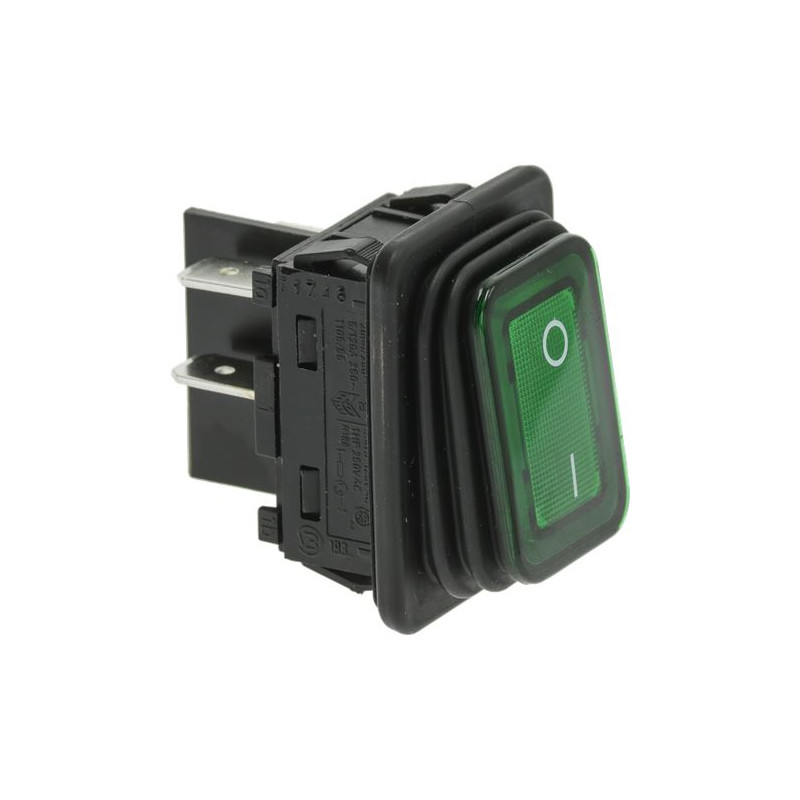 SWITCH ROCKER LIGHTED GREEN