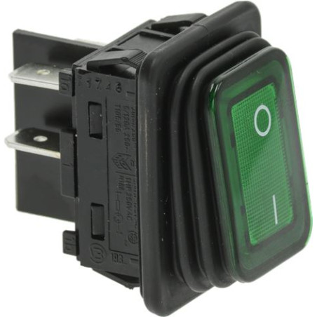 SWITCH ROCKER LIGHTED GREEN