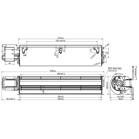 Fan Motor YGF60-360 120V 60Hz