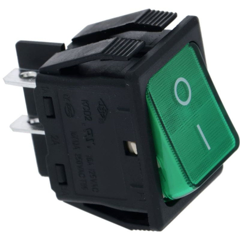 ROCKER SWITCH GREEN 16A 120/250V