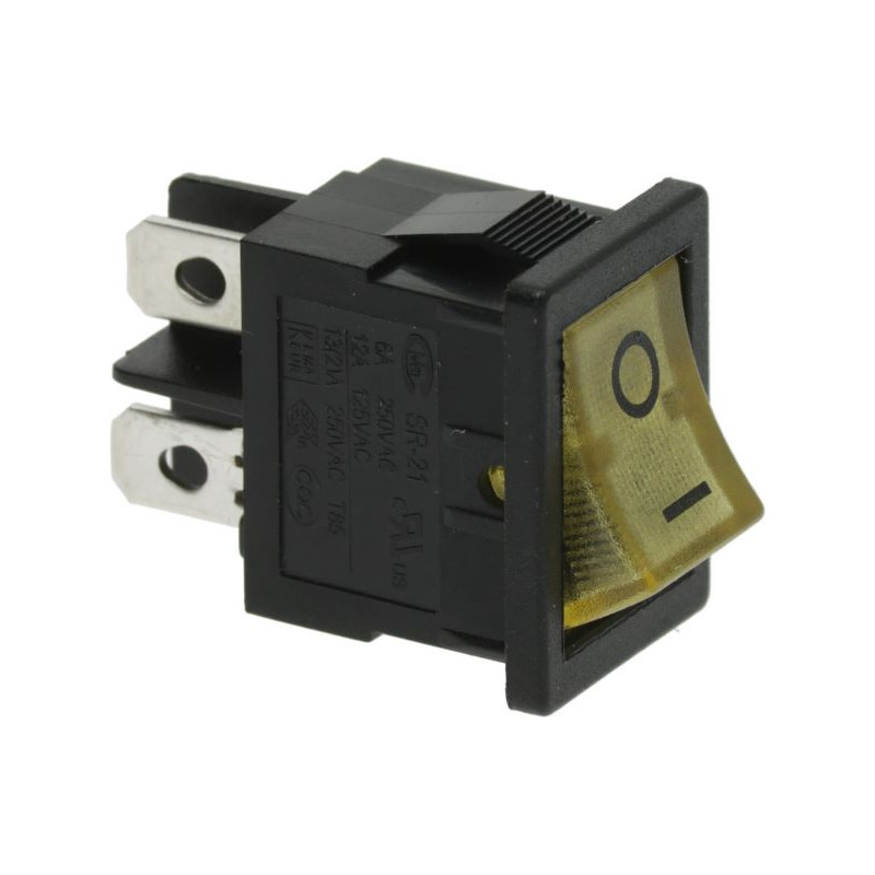YELLOW BIPOLAR SWITCH 125/220V 6/12A