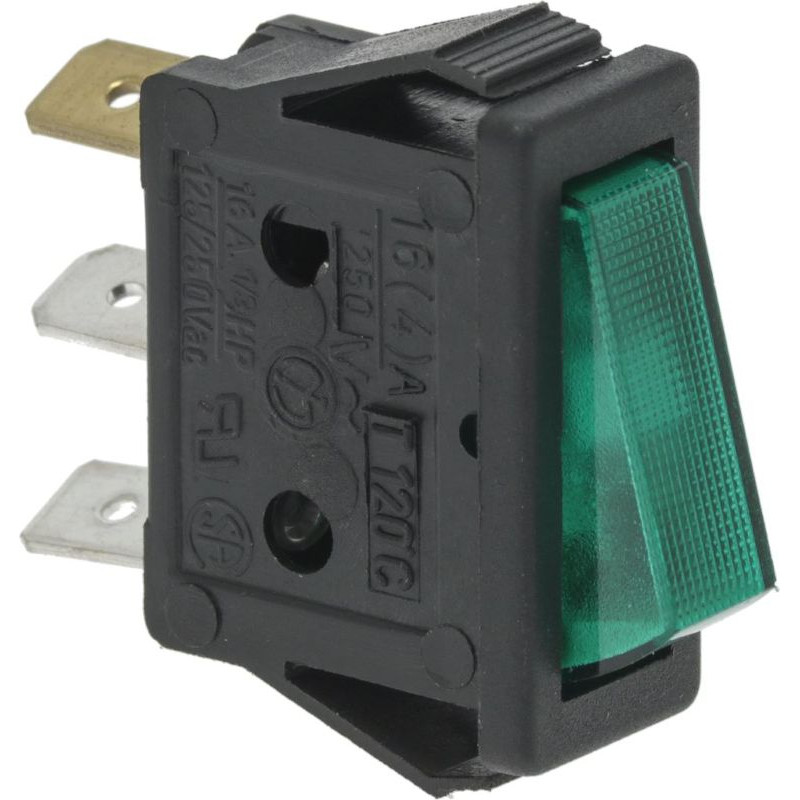 SWITCH 1-POLE GREEN 16A 250V