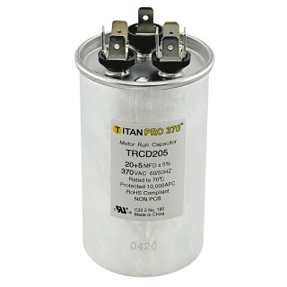 TITAN PRO RUN CAPACITOR ROUND  20+5 MFD 370V