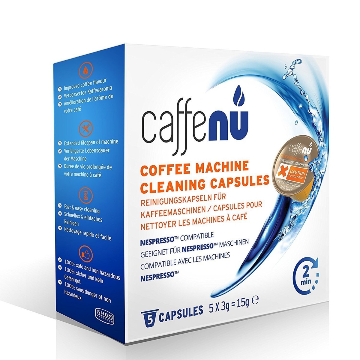  Caffenu Paquete de 5 cápsulas de limpieza Nespresso, para  máquinas de línea original Nespresso, limpiador Nespresso para mejorar el  sabor del café : Hogar y Cocina