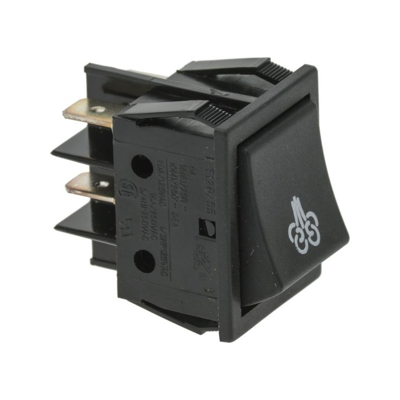 BLACK BIPOLAR SWITCH 16A 120/250V