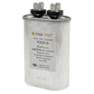OVAL RUN CAPACITOR 15 MFD 440/370V