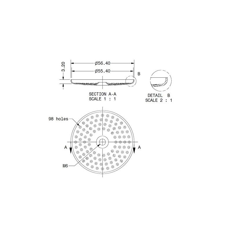 IMS COMPETITION PRECISION SHOWER SCREEEN FOR NUOVA SIMONELLI SI 200 IM / 56.4MM