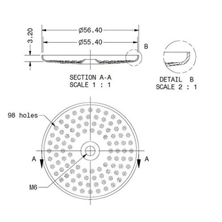 IMS COMPETITION PRECISION SHOWER SCREEEN FOR NUOVA SIMONELLI SI 200 IM / 56.4MM