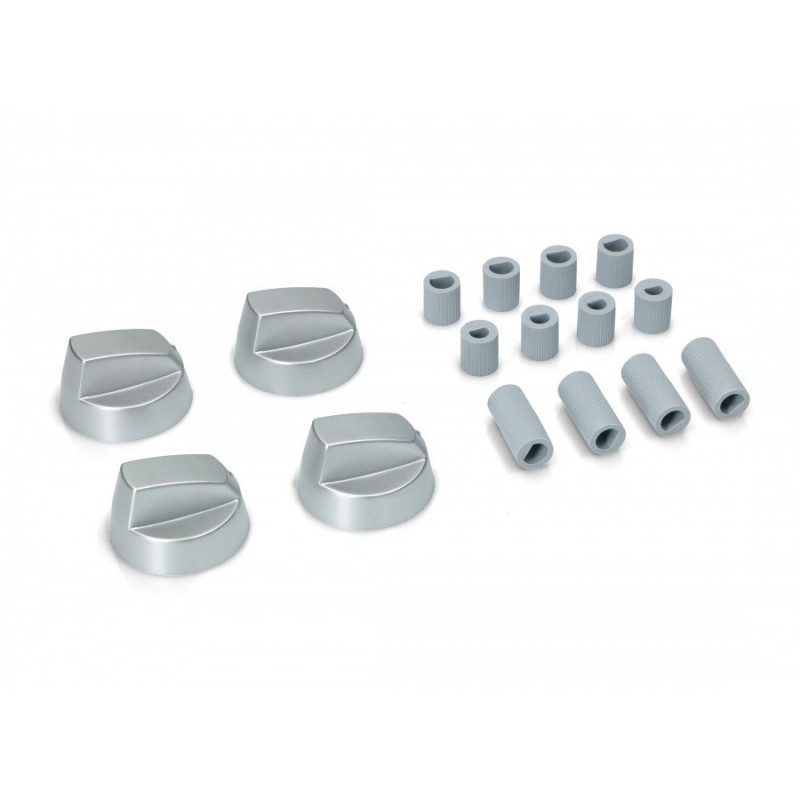 SILVER OVEN KNOB WITH RIDUCTIONS KIT 4pcs - UNIVERSAL