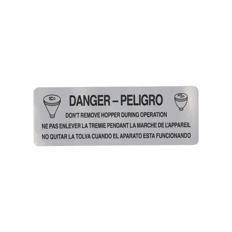 CAUTION-HOPPER LABEL