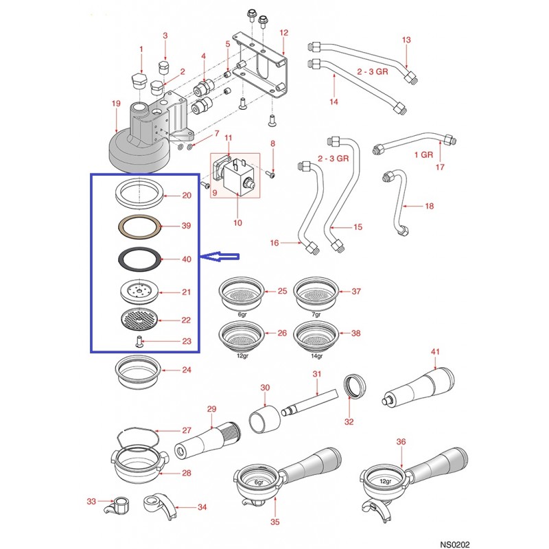 NUOVA SIMONELLI APPIA 6 PIECE GROUP REPAIR KIT