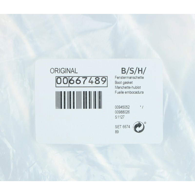BOSCH 00667489 BOOT GASKET KIT