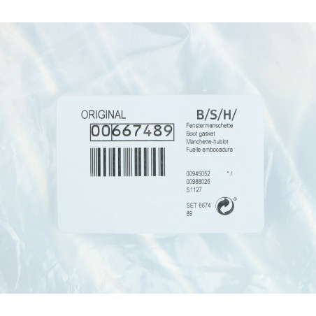 BOSCH 00667489 BOOT GASKET KIT