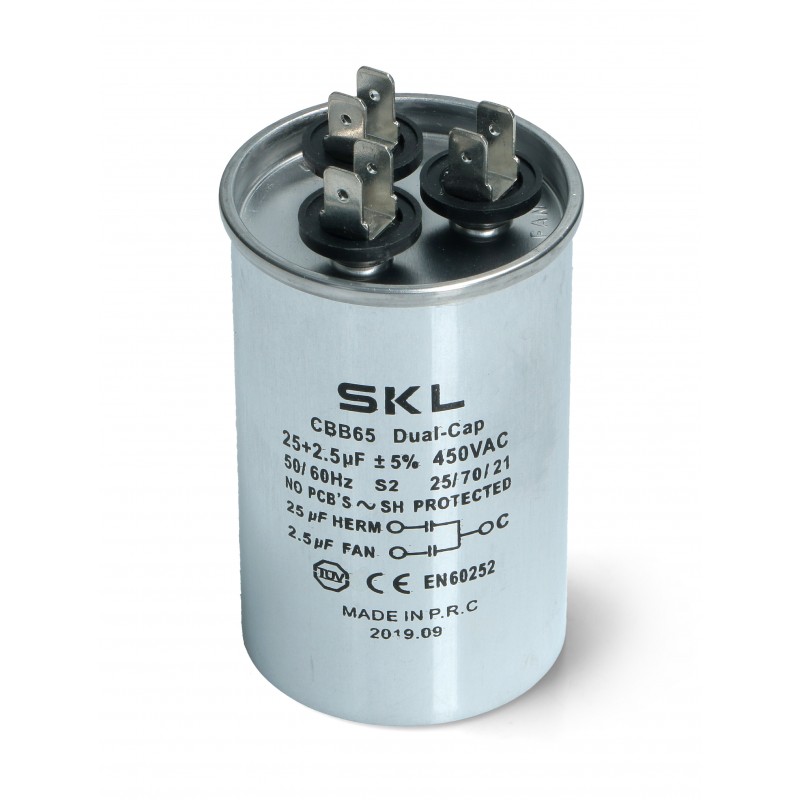 AIR CONDITIONING CAPACITOR 25+2.5ΜF 450V 50/60Hz
