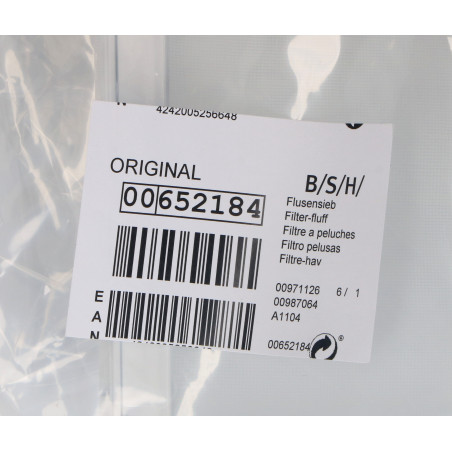 BOSCH 00652184 APPLIANCE FILTER FLUFF