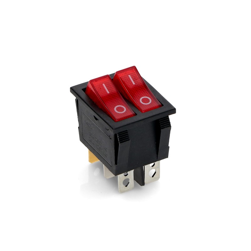 RED LIGHT DOUBLE SWITCH 6 CONTACTS 15A 250V  20A 125V