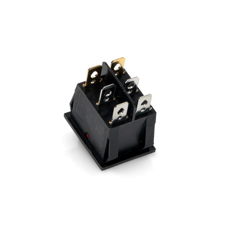 RED LIGHT DOUBLE SWITCH 6 CONTACTS 15A 250V  20A 125V