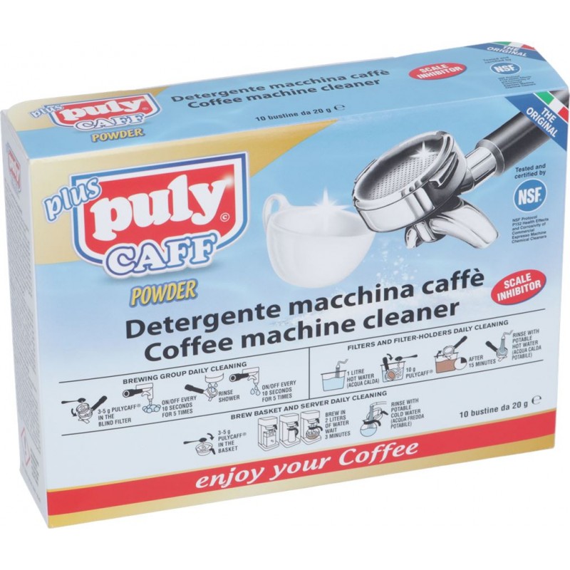 PULY CAFF PLUS ESPRESSO MACHINE CLEANER BOX OF 10 PACKETS