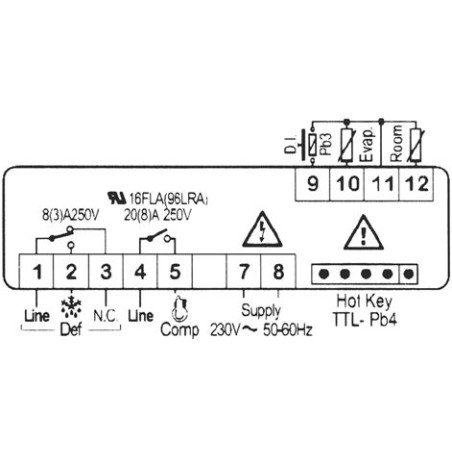 CONTROLLER DIXELL  XR40CX-5N0C1 230V 50/60Hz