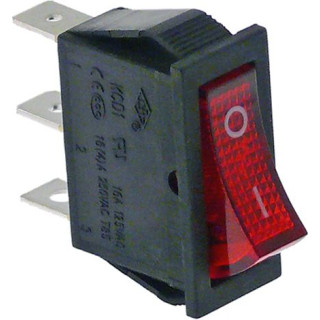 SWITCH 1-POLE RED 16A 250V