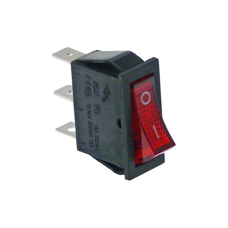 SWITCH 1-POLE RED 16A 250V